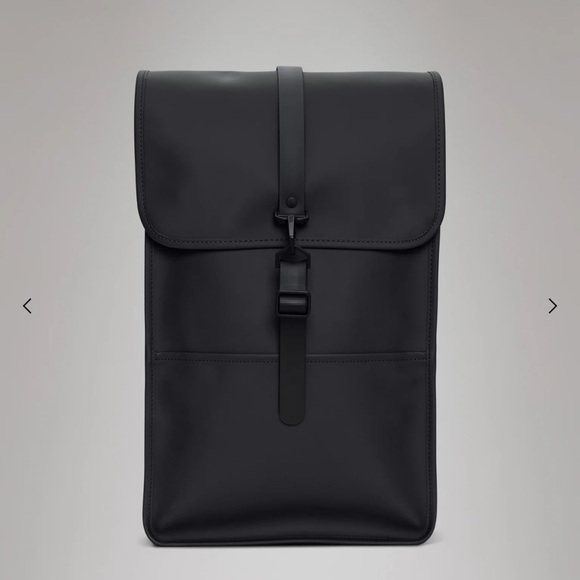 Rains Other - Rains Black Waterproof Backpack with Flap Closure
